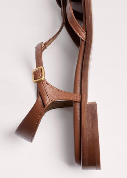 Brown Caged T-Bar Sandal | ME+EM Accessories
