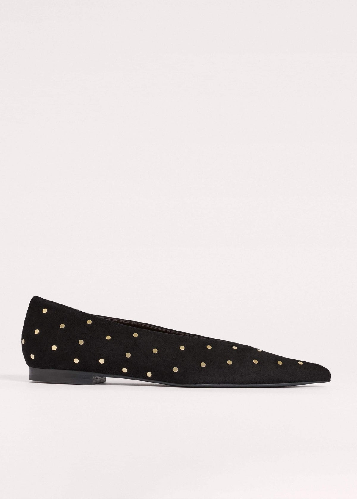 Black Suede Stud Point Flat | ME+EM Accessories