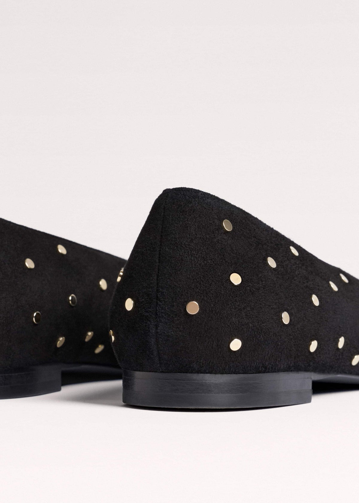 Black Suede Stud Point Flat | ME+EM Accessories