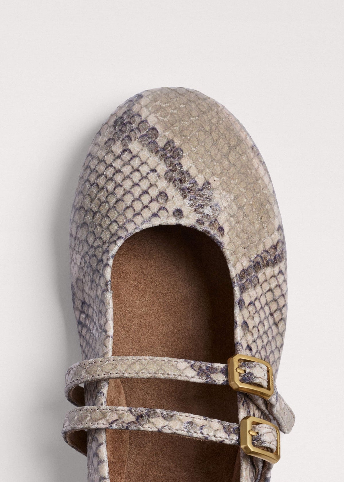 Gray Snake Print Ballet Flat | ME+EM Accessories