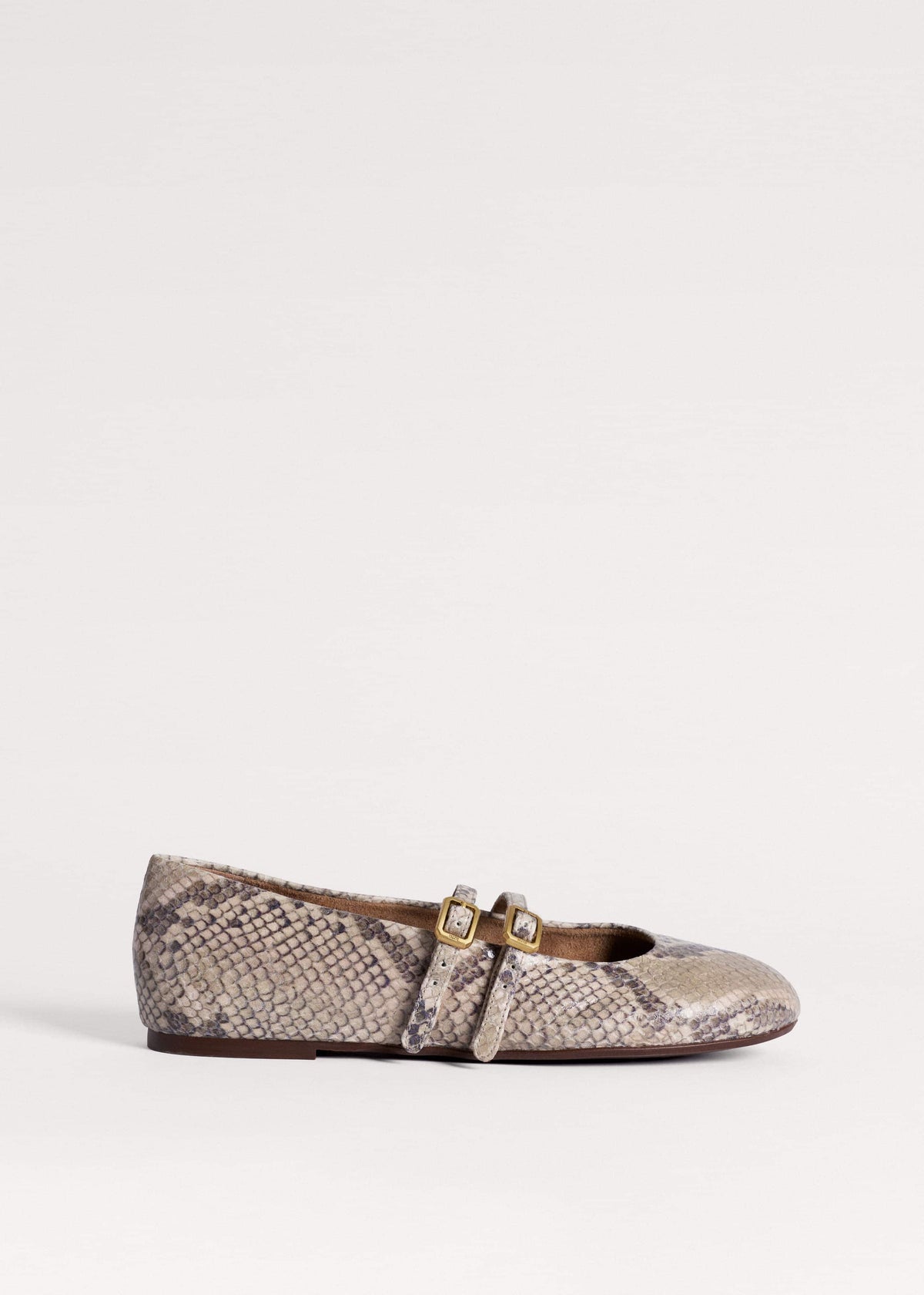 Gray Snake Print Ballet Flat | ME+EM Accessories