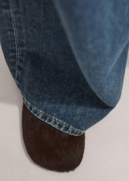 Brown Asymmetric Slipper | ME+EM Accessories