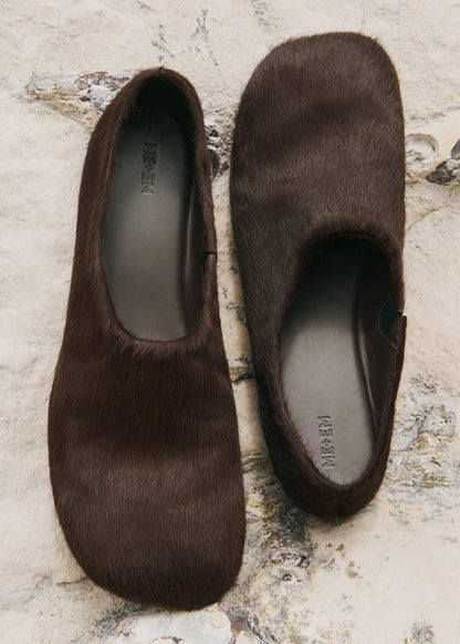 Brown Asymmetric Slipper | ME+EM Accessories