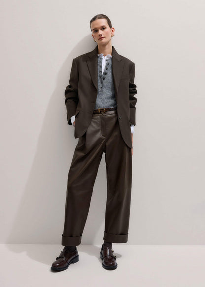 Brown Leather Double Buckle Shoe | ME+EM Accessories