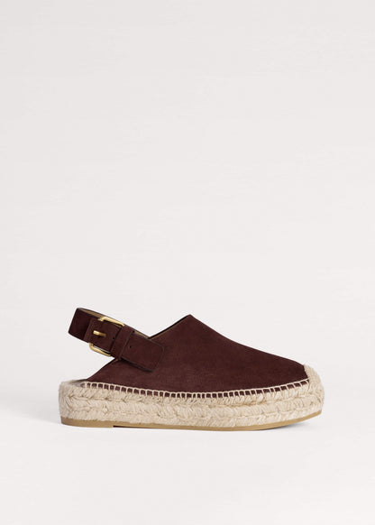Dark Cinnamon Suede Slingback Espadrille | ME+EM Accessories
