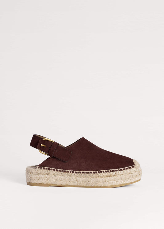 Dark Cinnamon Suede Slingback Espadrille | ME+EM Accessories