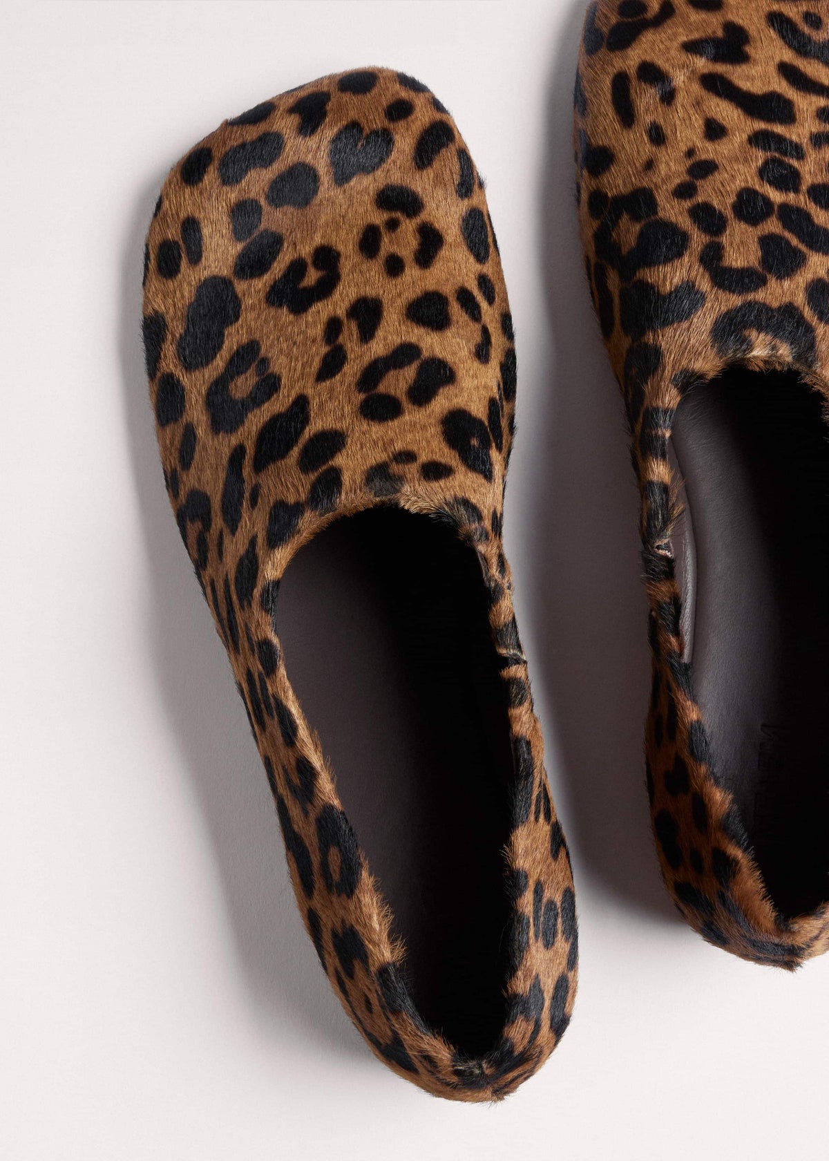 Dark Brown Leopard Print Asymmetric Slipper | ME+EM Accessories