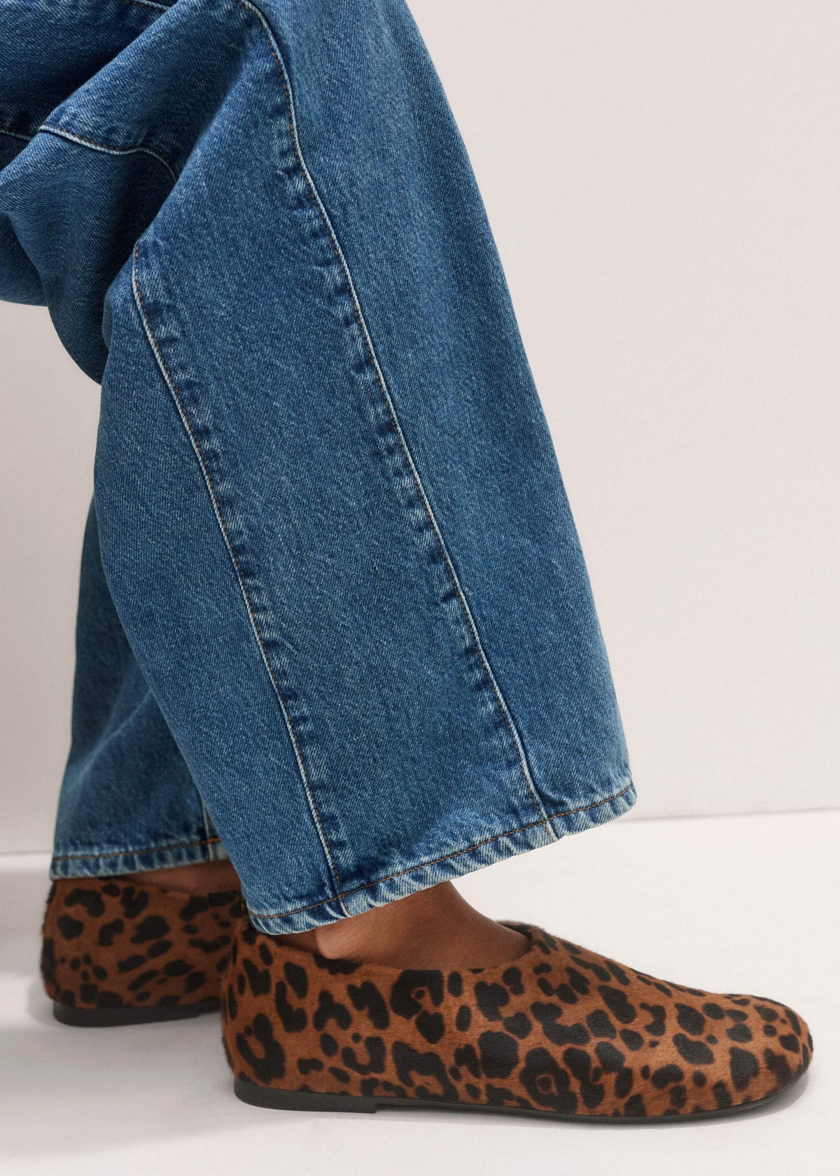 Dark Brown Leopard Print Asymmetric Slipper | ME+EM Accessories