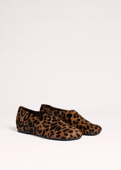 Dark Brown Leopard Print Asymmetric Slipper | ME+EM Accessories