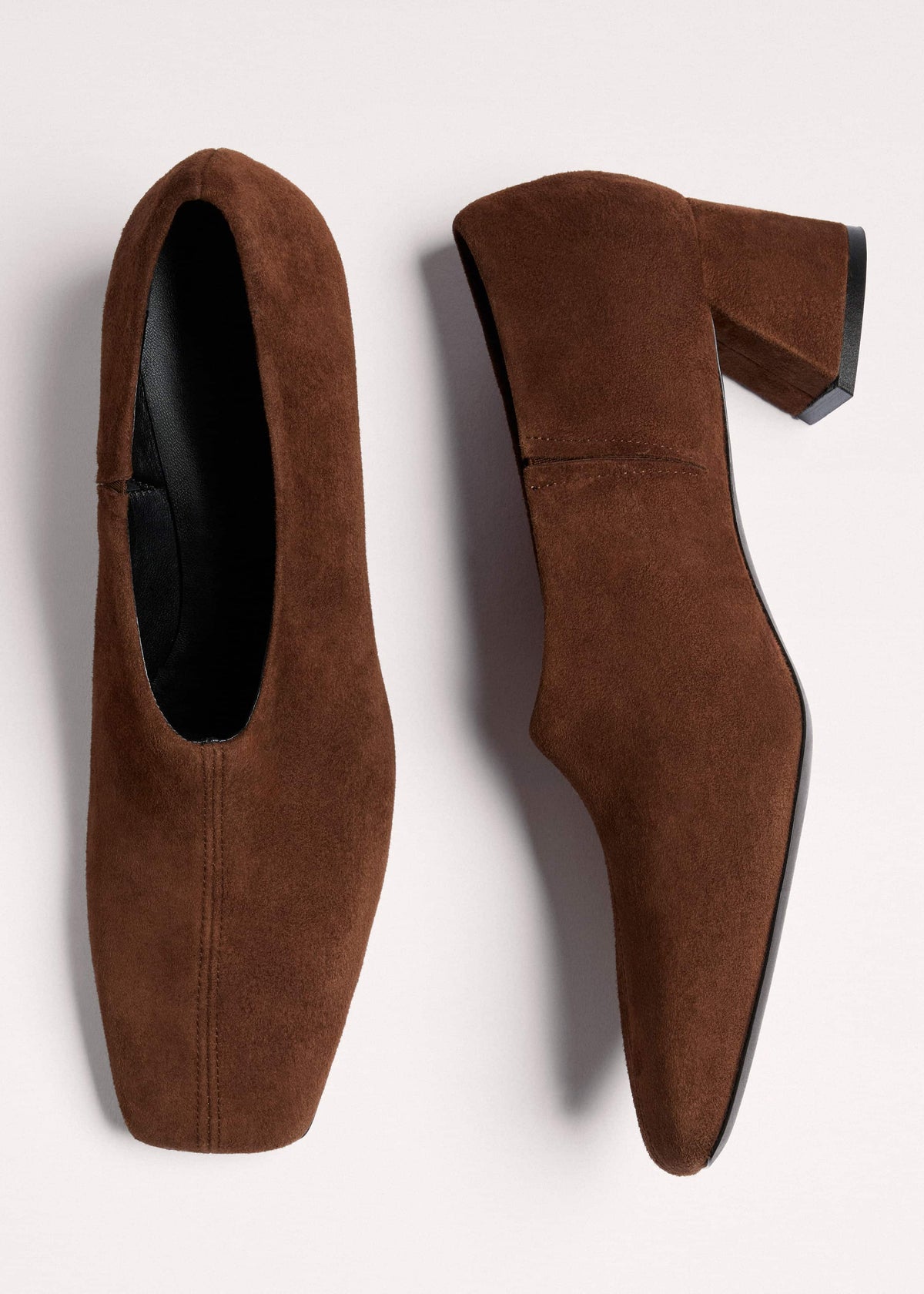 Brown High Front Block Heel | ME+EM Accessories