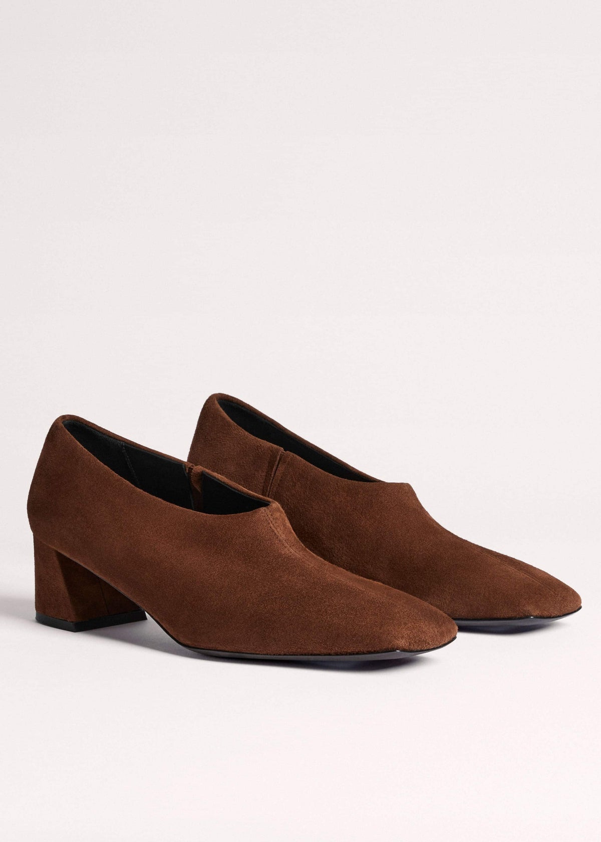 Brown High Front Block Heel | ME+EM Accessories