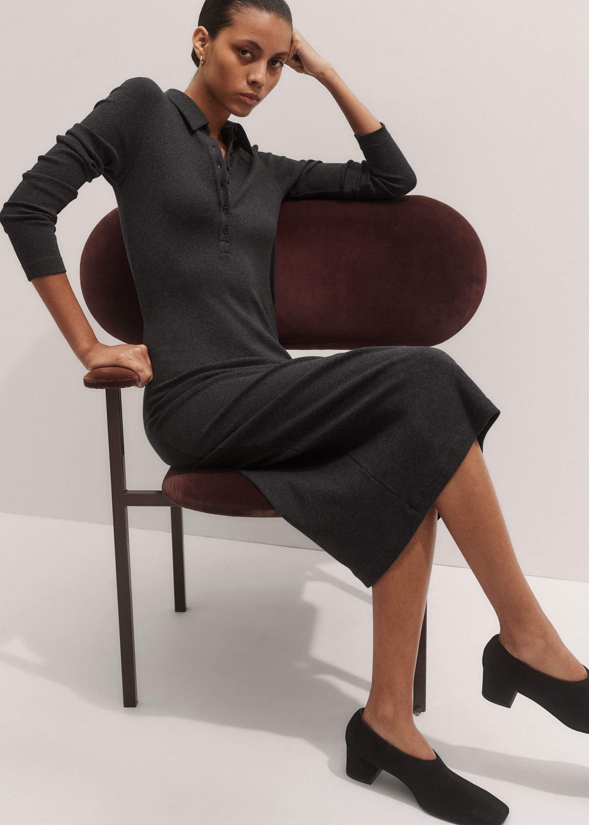 Black High Front Block Heel | ME+EM Accessories