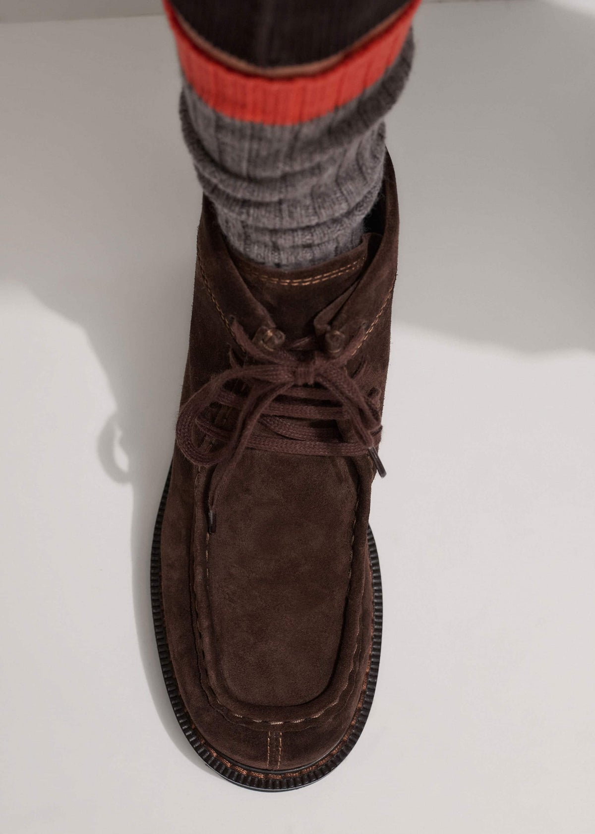 Brown Chunky Lace Up Ankle Boot | ME+EM Accessories