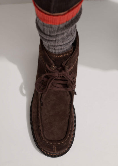 Brown Chunky Lace Up Ankle Boot | ME+EM Accessories