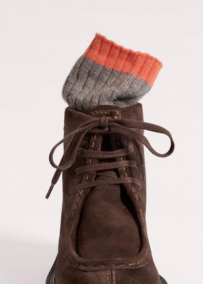 Brown Chunky Lace Up Ankle Boot | ME+EM Accessories