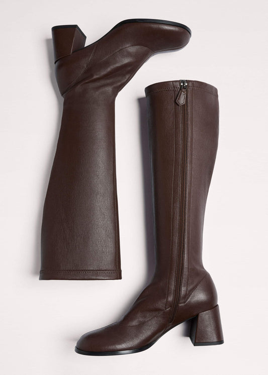 Brown Knee-High Stretch Boot | ME+EM Accessories