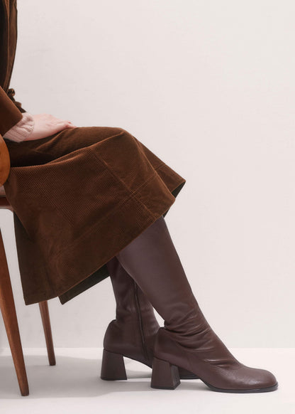 Brown Knee-High Stretch Boot | ME+EM Accessories