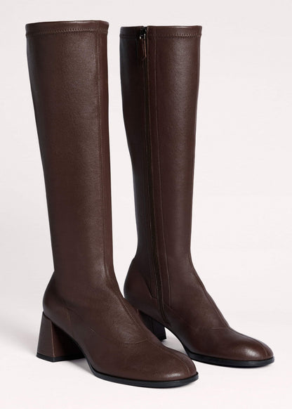 Brown Knee-High Stretch Boot | ME+EM Accessories