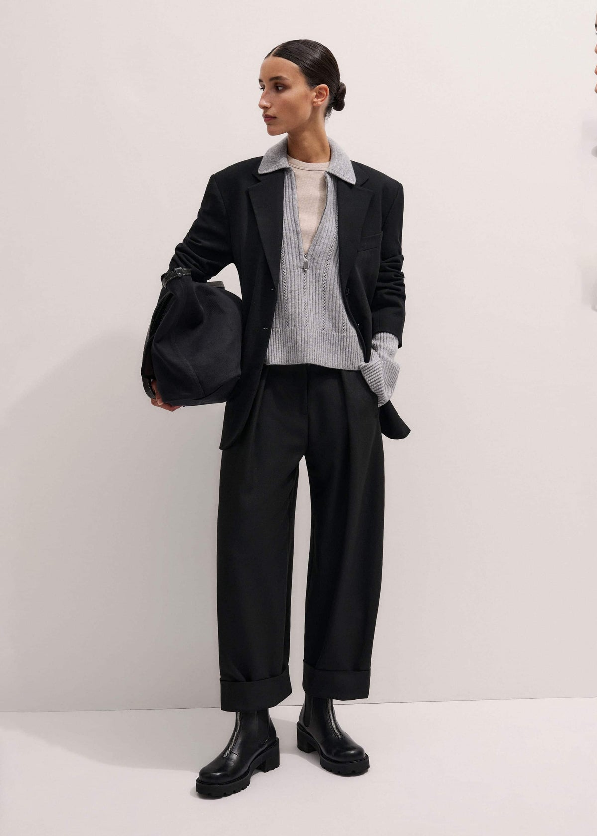 Black Zip Front Boot | ME+EM Accessories