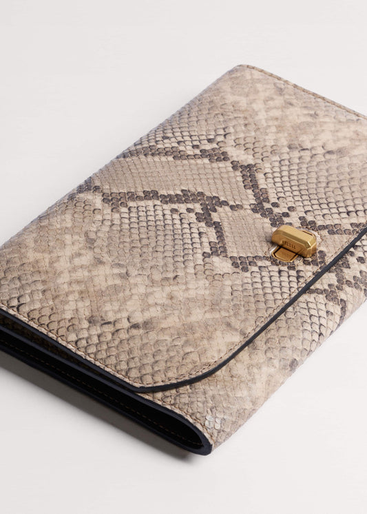 Gray Snake Print Clutch Bag | ME+EM Accessories