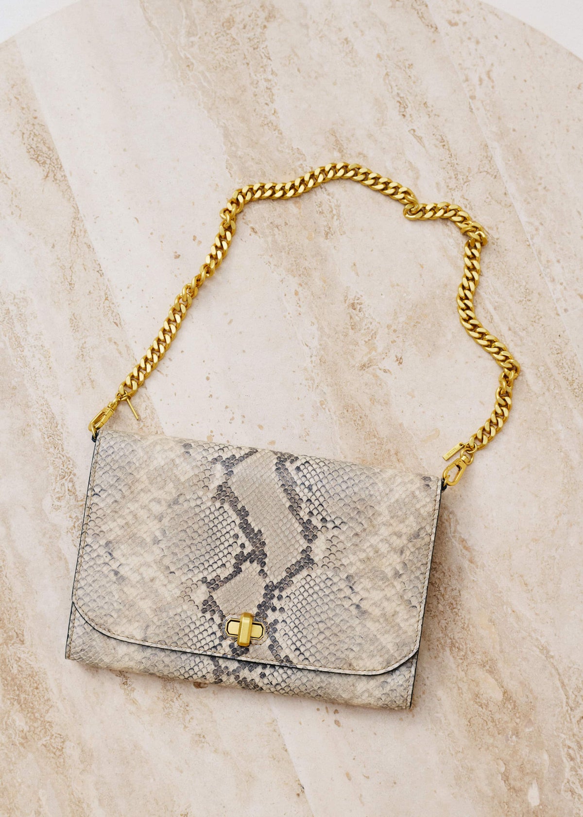 Gray Snake Print Clutch Bag | ME+EM Accessories