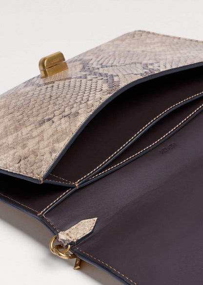 Gray Snake Print Clutch Bag | ME+EM Accessories