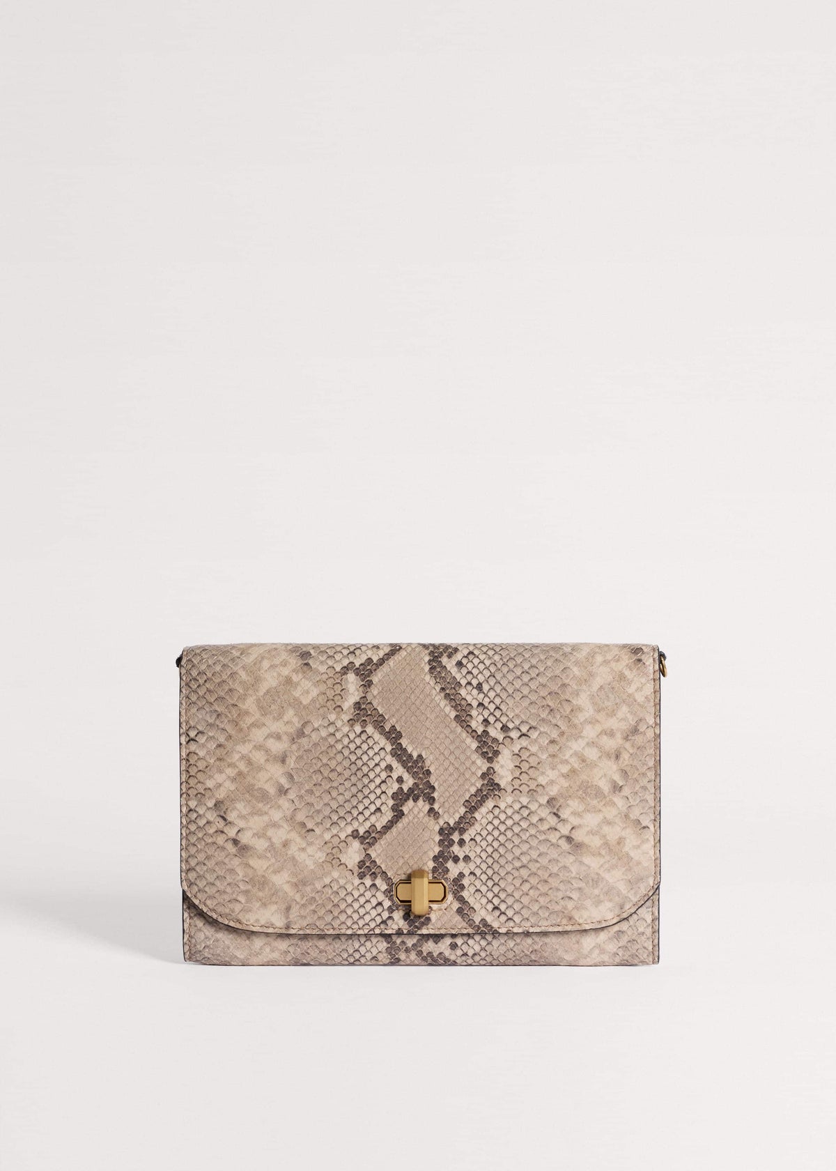 Gray Snake Print Clutch Bag | ME+EM Accessories