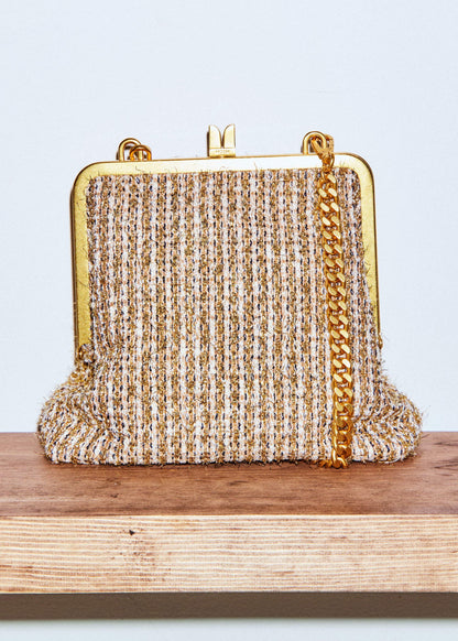 Gold Tweed AM-PM Crossbody Bag | ME+EM Accessories