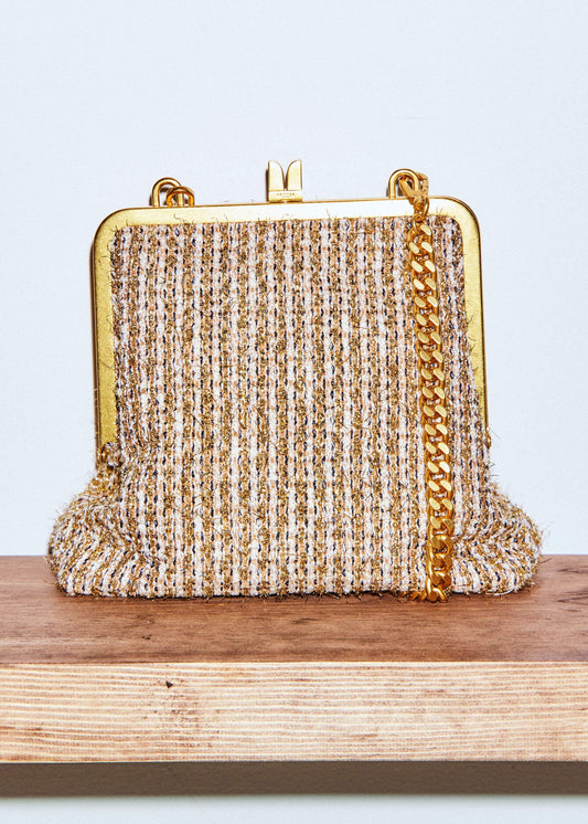 Gold Tweed AM-PM Crossbody Bag | ME+EM Accessories
