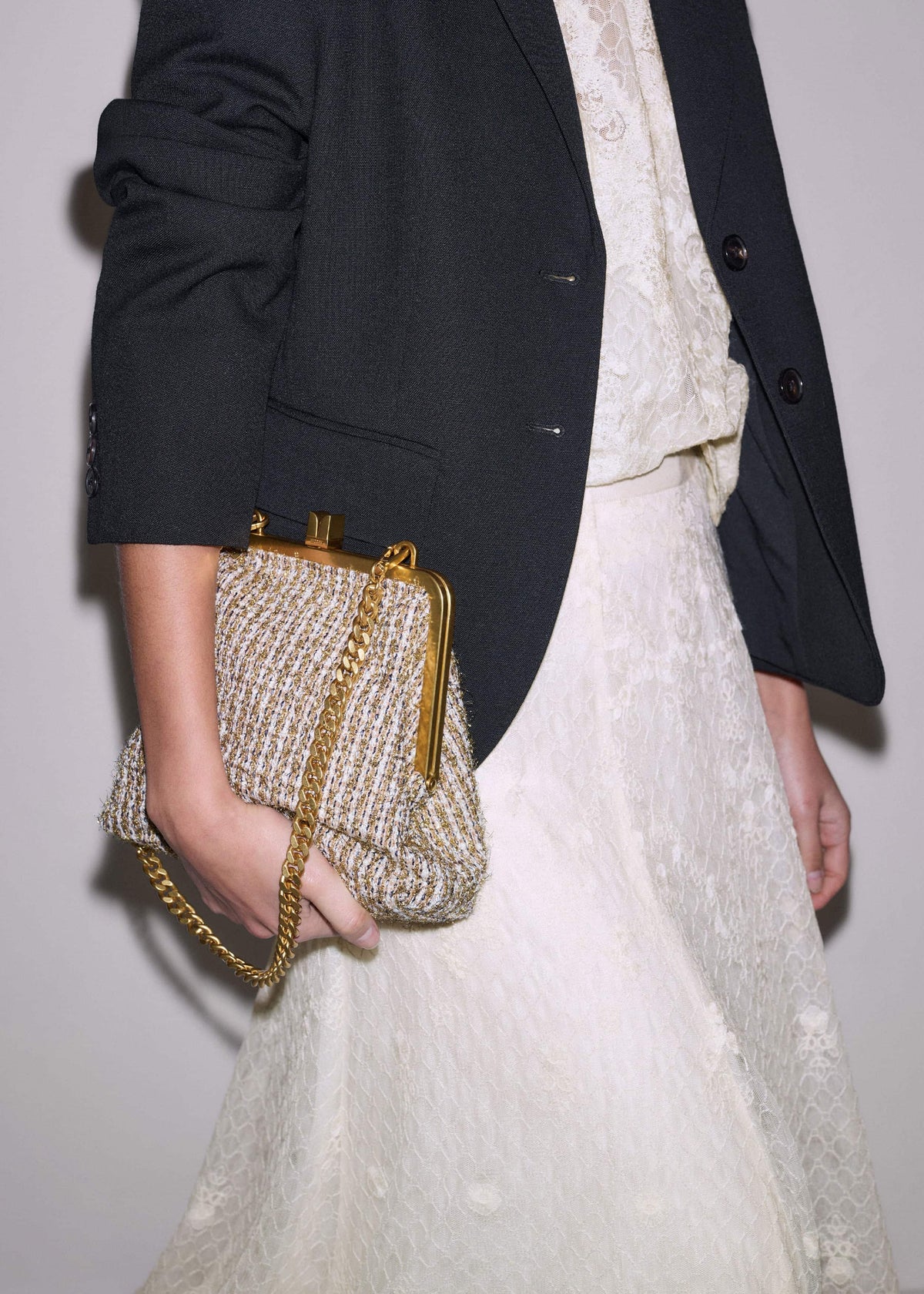 Gold Tweed AM-PM Crossbody Bag | ME+EM Accessories