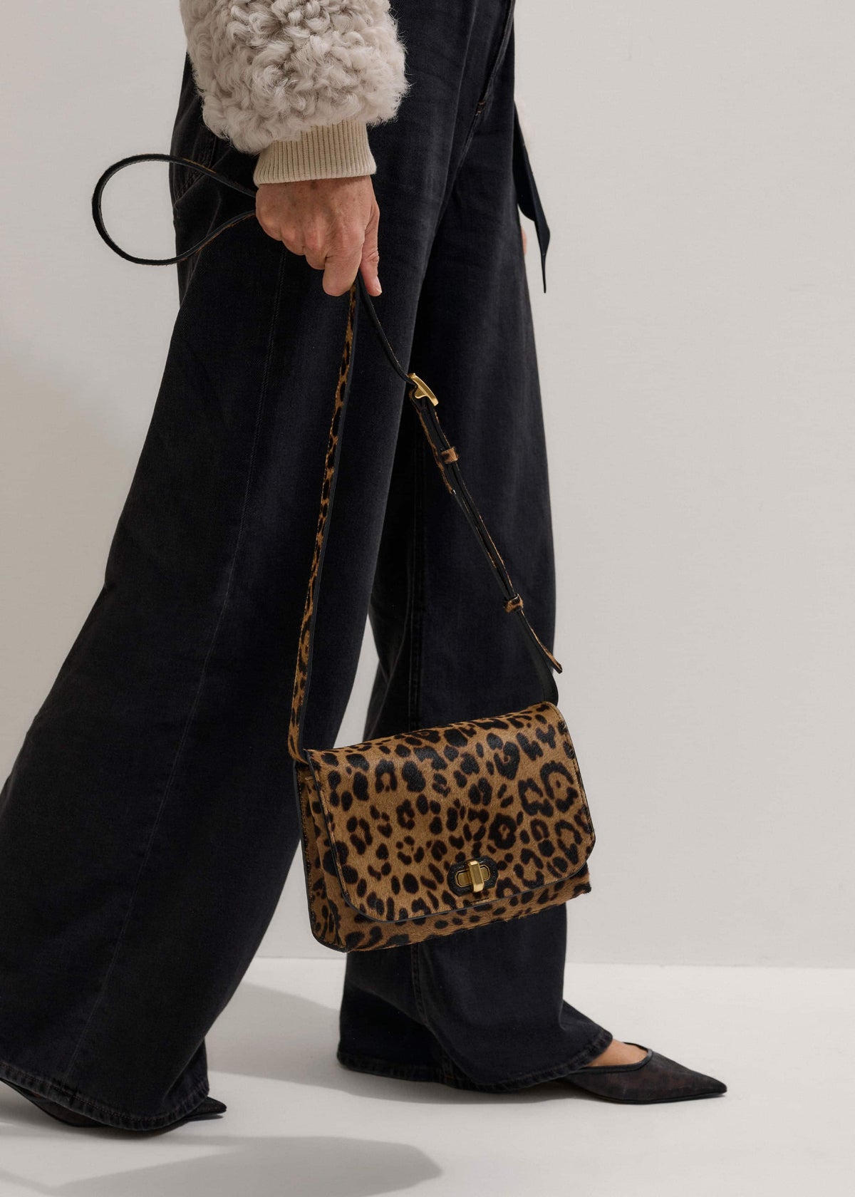 Brown 2-Way Leopard Print Crossbody Bag | ME+EM Accessories