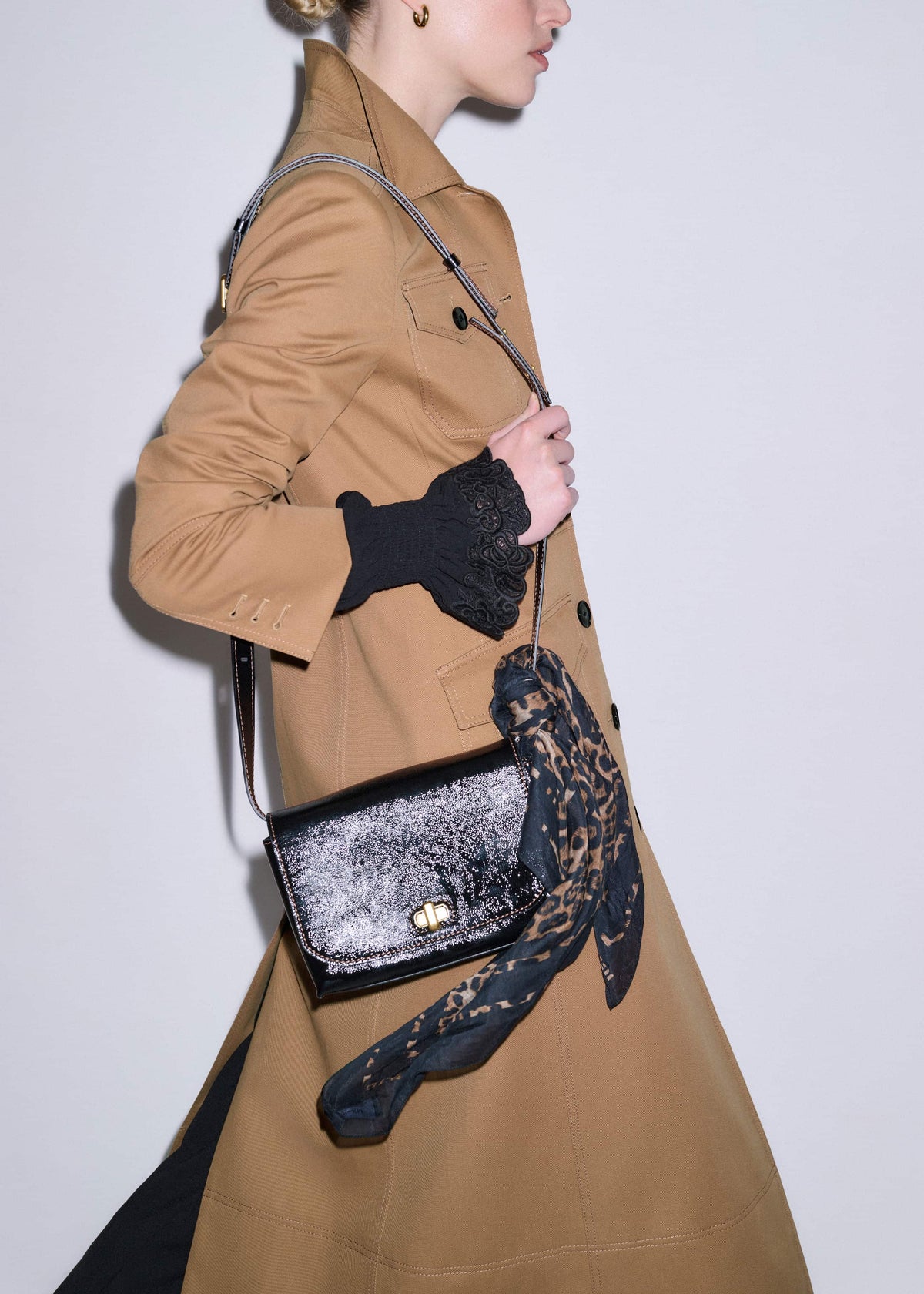 Black Leather Clutch + Crossbody Bag | ME+EM Accessories