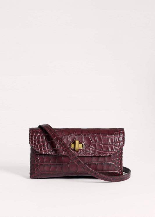 Red Red Leather Croc Print Small Pouch | ME+EM Accessories
