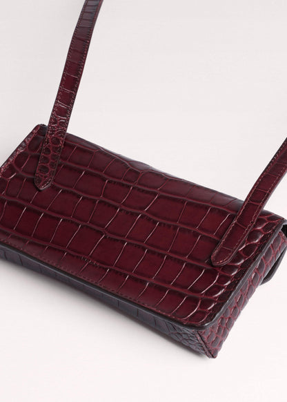 Red Red Leather Croc Print Small Pouch | ME+EM Accessories