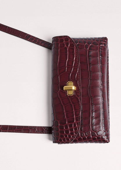Red Red Leather Croc Print Small Pouch | ME+EM Accessories