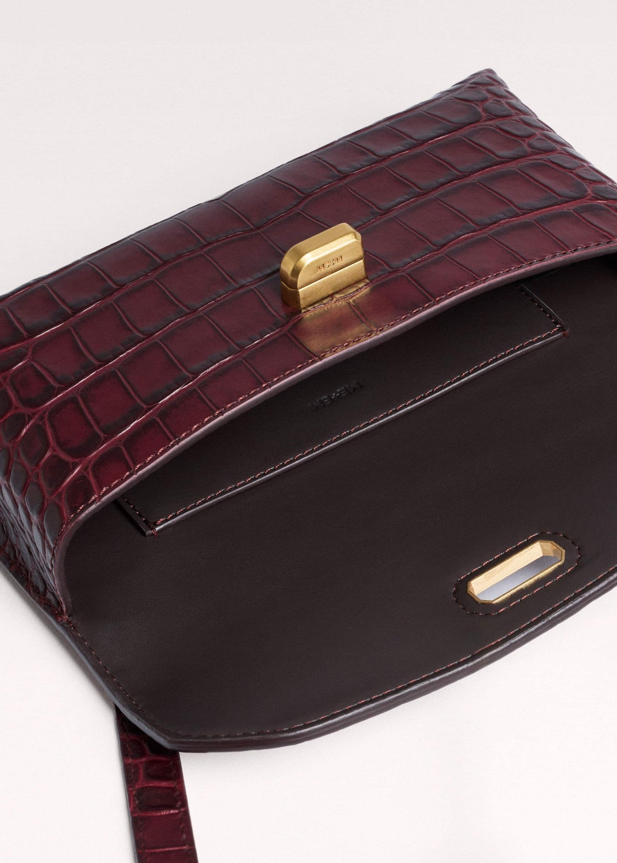 Red Red Leather Croc Print Small Pouch | ME+EM Accessories