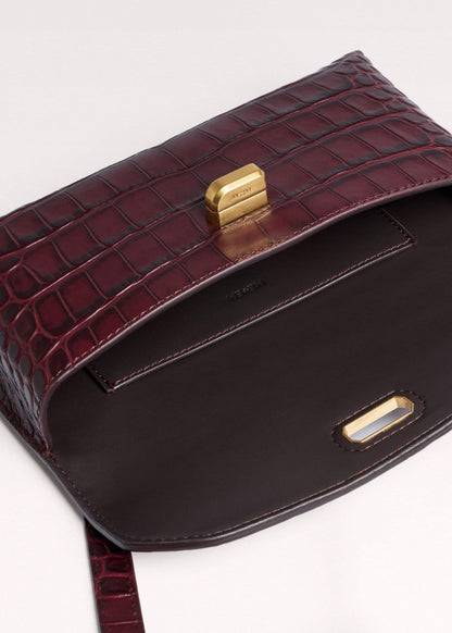 Red Red Leather Croc Print Small Pouch | ME+EM Accessories