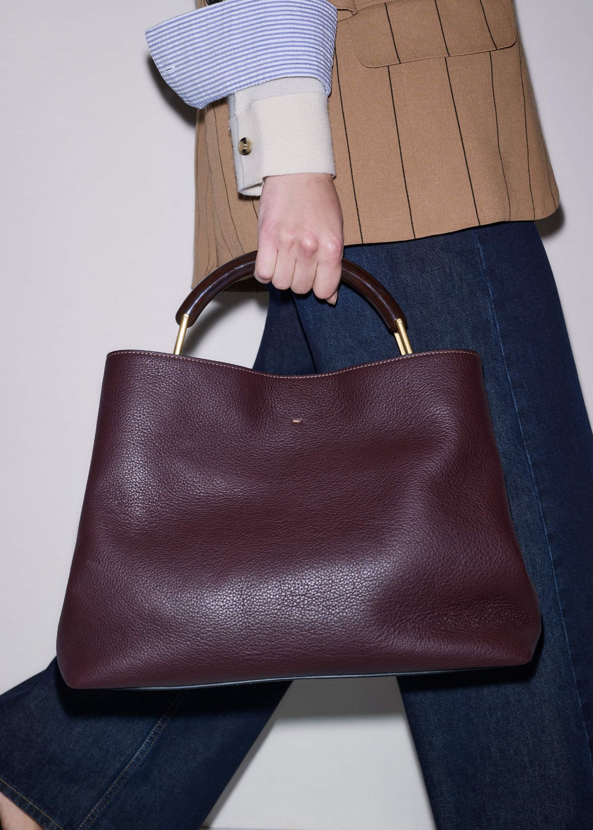 Red Leather Soft Constructed Day Bag | ME+EM Accessories