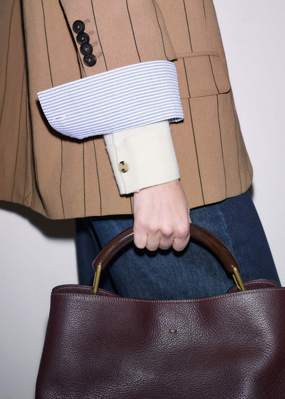 Red Leather Soft Constructed Day Bag | ME+EM Accessories