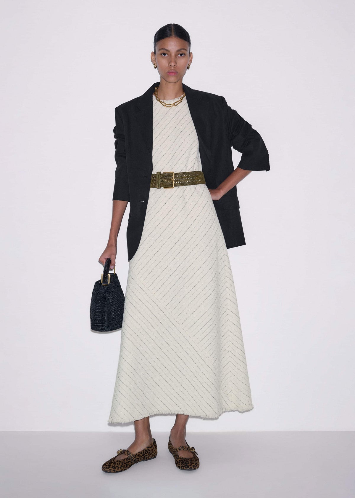 Olive Green Raffia Wide Summer Belt | ME+EM Accessories