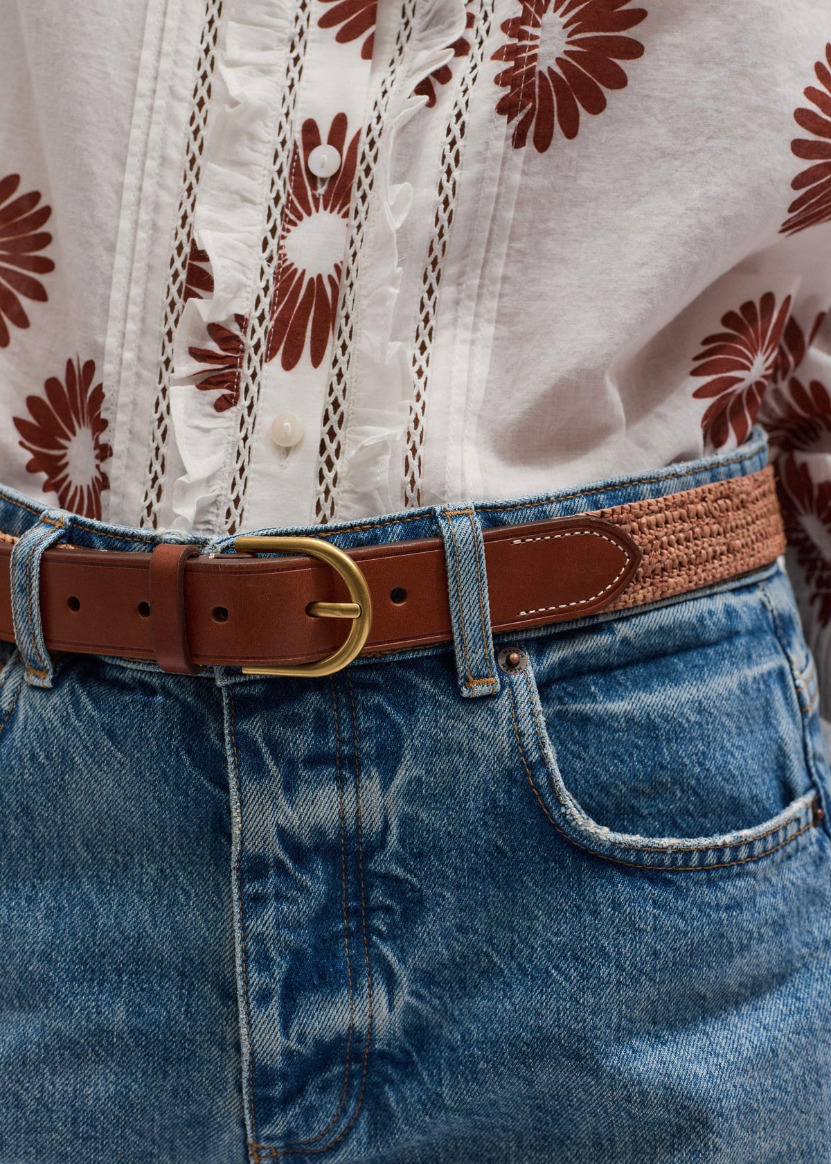 Pink Raffia Summer Belt | ME+EM Accessories