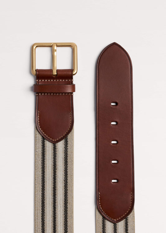 Cream Wide Elastic Belt | ME+EM Accessories