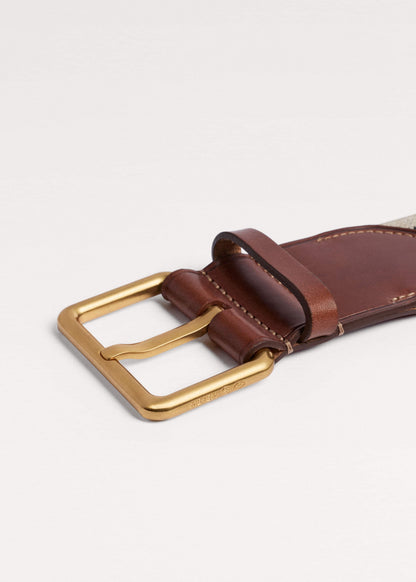 Cream Wide Elastic Belt | ME+EM Accessories