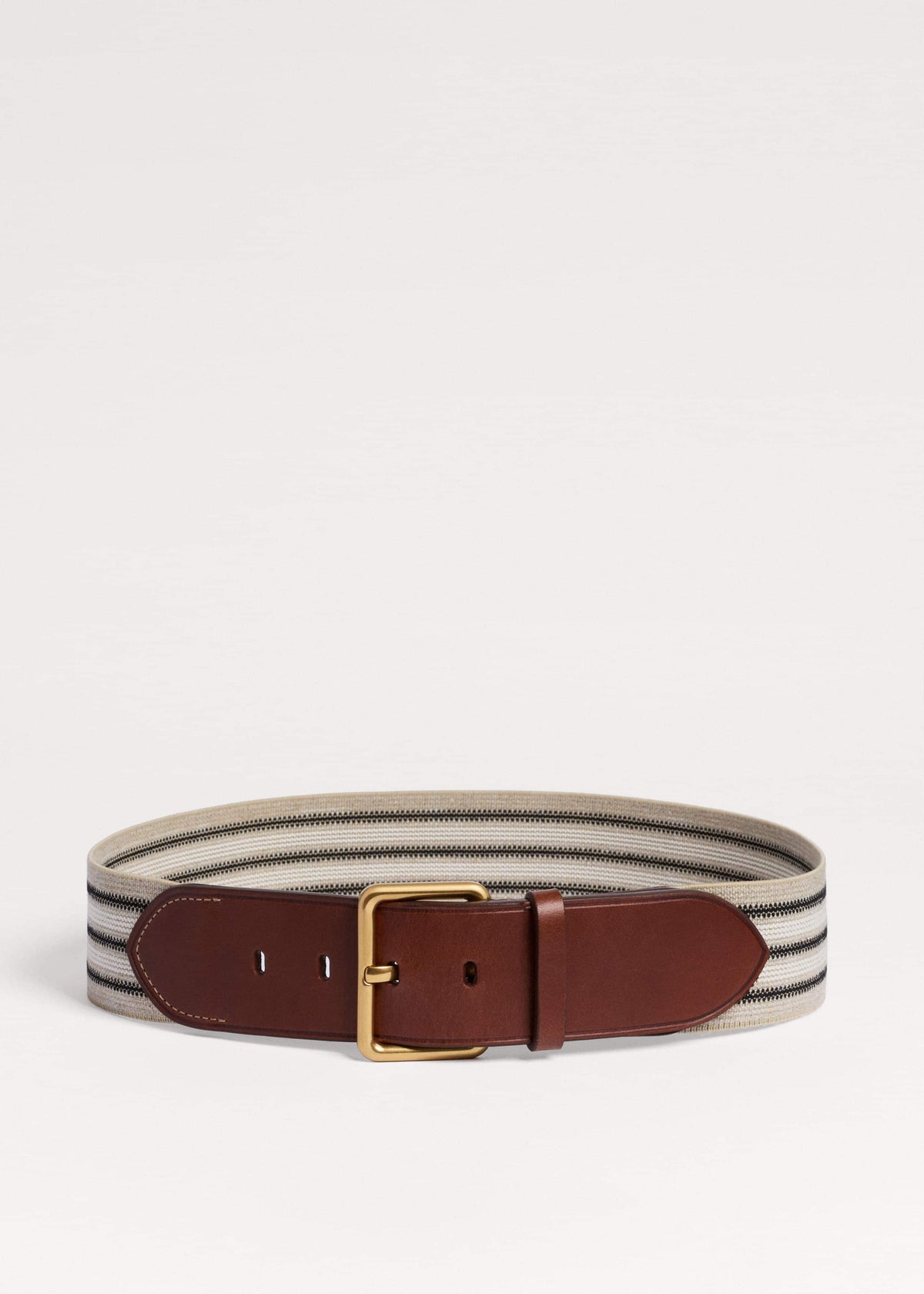 Cream Wide Elastic Belt | ME+EM Accessories