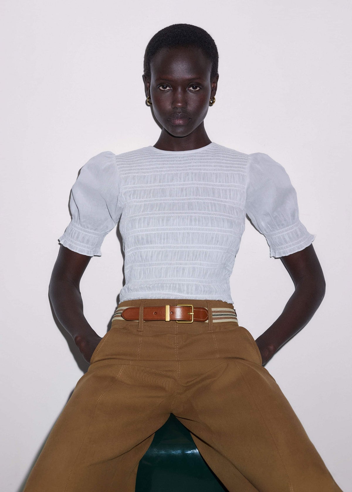 Brown Elastic Stretch Belt | ME+EM Accessories
