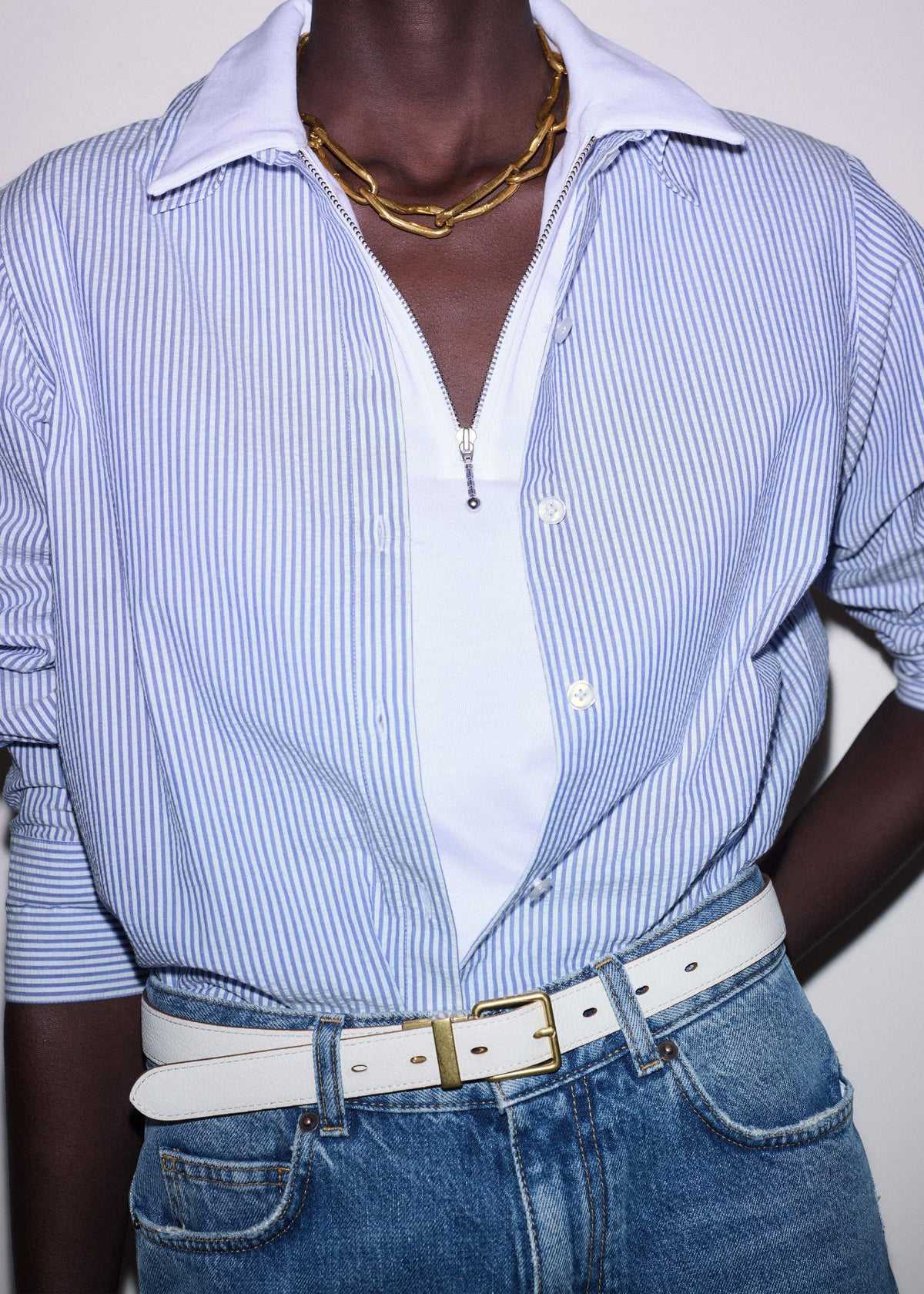 Dark Brown Buttercream Reversible Belt | ME+EM Accessories