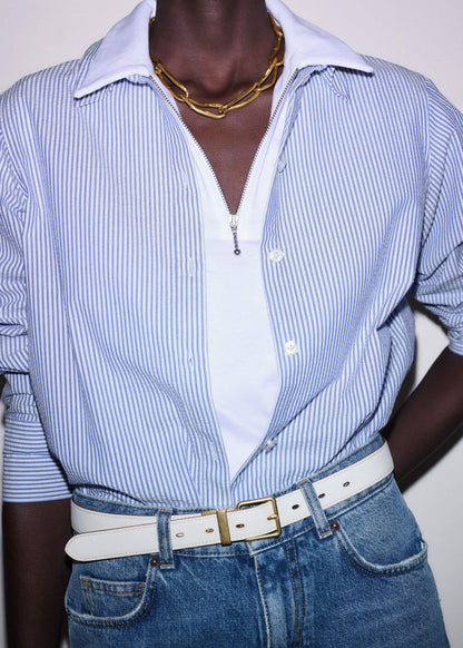 Dark Brown Buttercream Reversible Belt | ME+EM Accessories