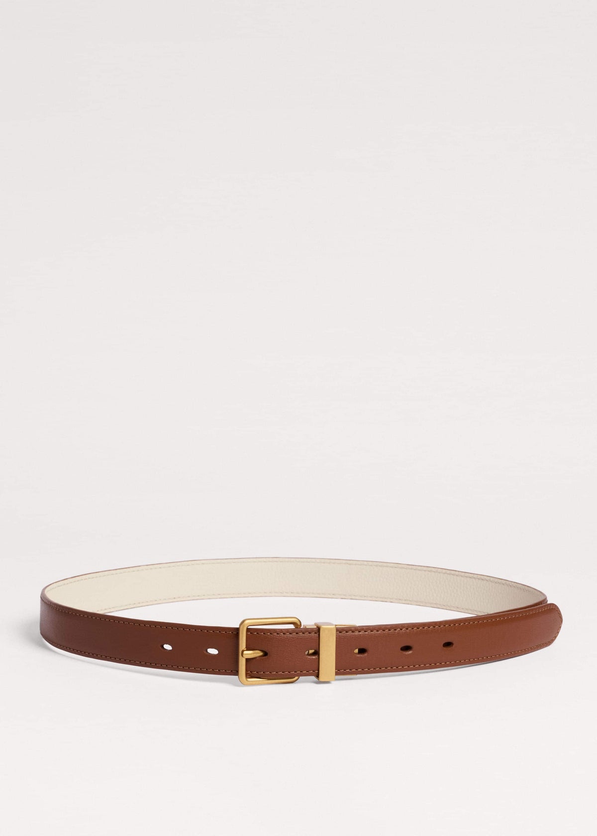 Dark Brown Buttercream Reversible Belt | ME+EM Accessories