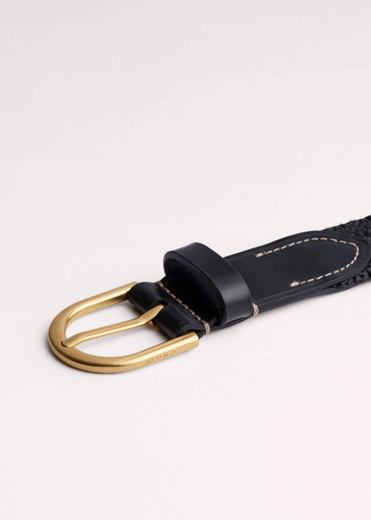 Black Round Raffia Summer Belt | ME+EM Accessories