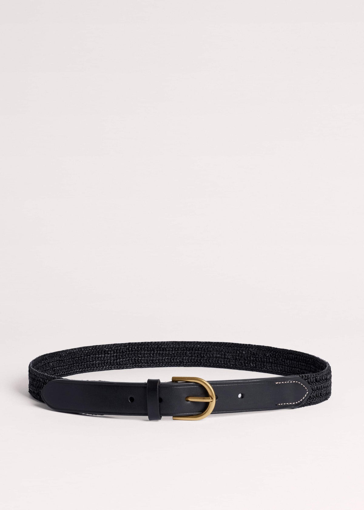 Black Round Raffia Summer Belt | ME+EM Accessories